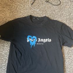 New Blue And Black Heart Palm Angels Shirt🔥🔥