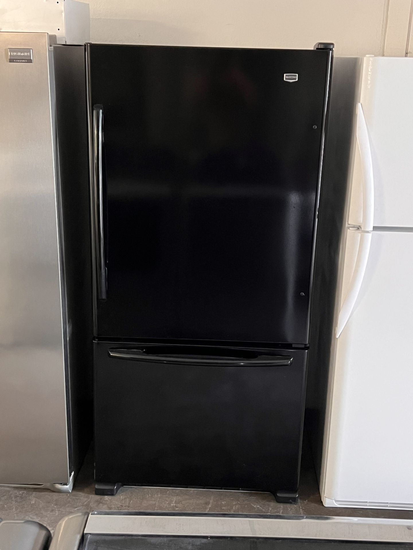 Maytag Bottom Freezer Refrigerator 33” Wide Black