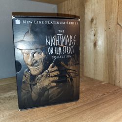 Nightmare On Elm Street 8 Disc DVD Set. Disc Case spines put together make up Freddy Krueger 