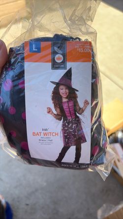 Kids' Bat Witch Halloween Costume Size L