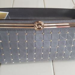 Michael Kors Kiera Grey Leather Purse $125 Pickup In Oakdale 
