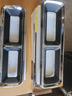 1968 Camaro Tail Lamp Bezels Chrome Housing Pair Tail Light Rear