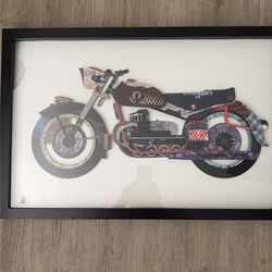 3D Edge Home Products Handmade & Framed Motorcycle Collage.