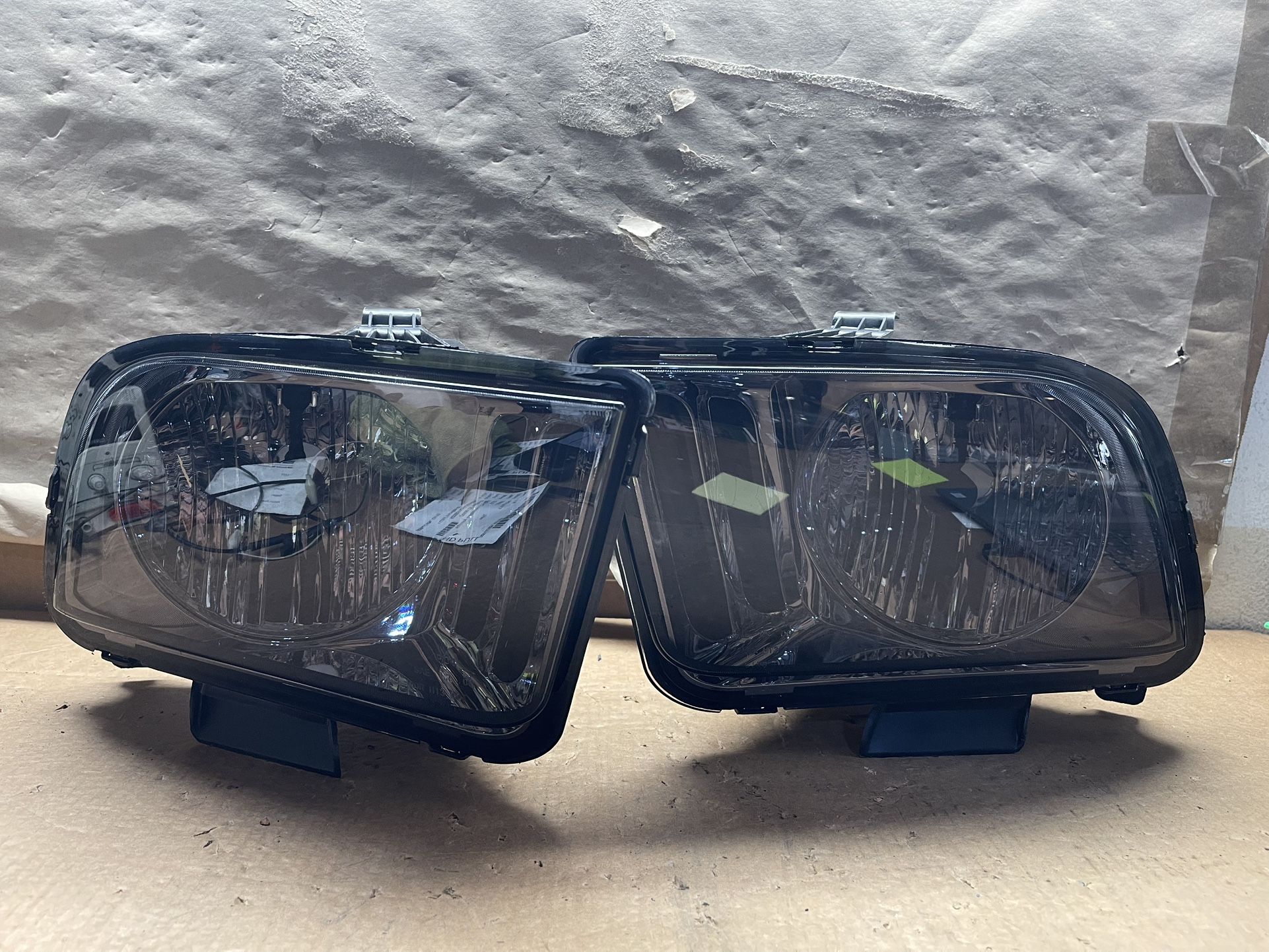 Fit 05-09 Ford Mustang Black Housing With Chrome Lens Headlight Pair OH130