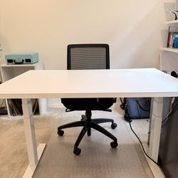 Height Adjustable Desk + Office Chair - Barely Used 
