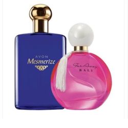Avon  2 Perfumes Far Away Bali y Mesmerize hombre . 