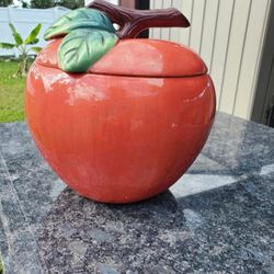 Large Lidded Apple Container Jar 