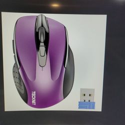 Purple & Black Wireless Mouse, 2.4G Ergonomic Optical 6 Buttons 2600 DPI