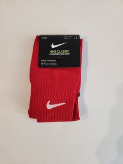 Nike Classic Soccer Socks Dri-Fit Cushioned Knee-High Red Sizes Y3-5, W4-6