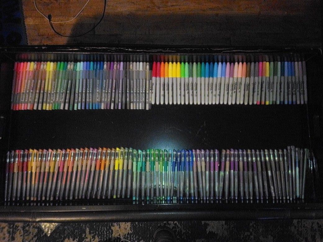 6 Different Sets Of Pens And Markers