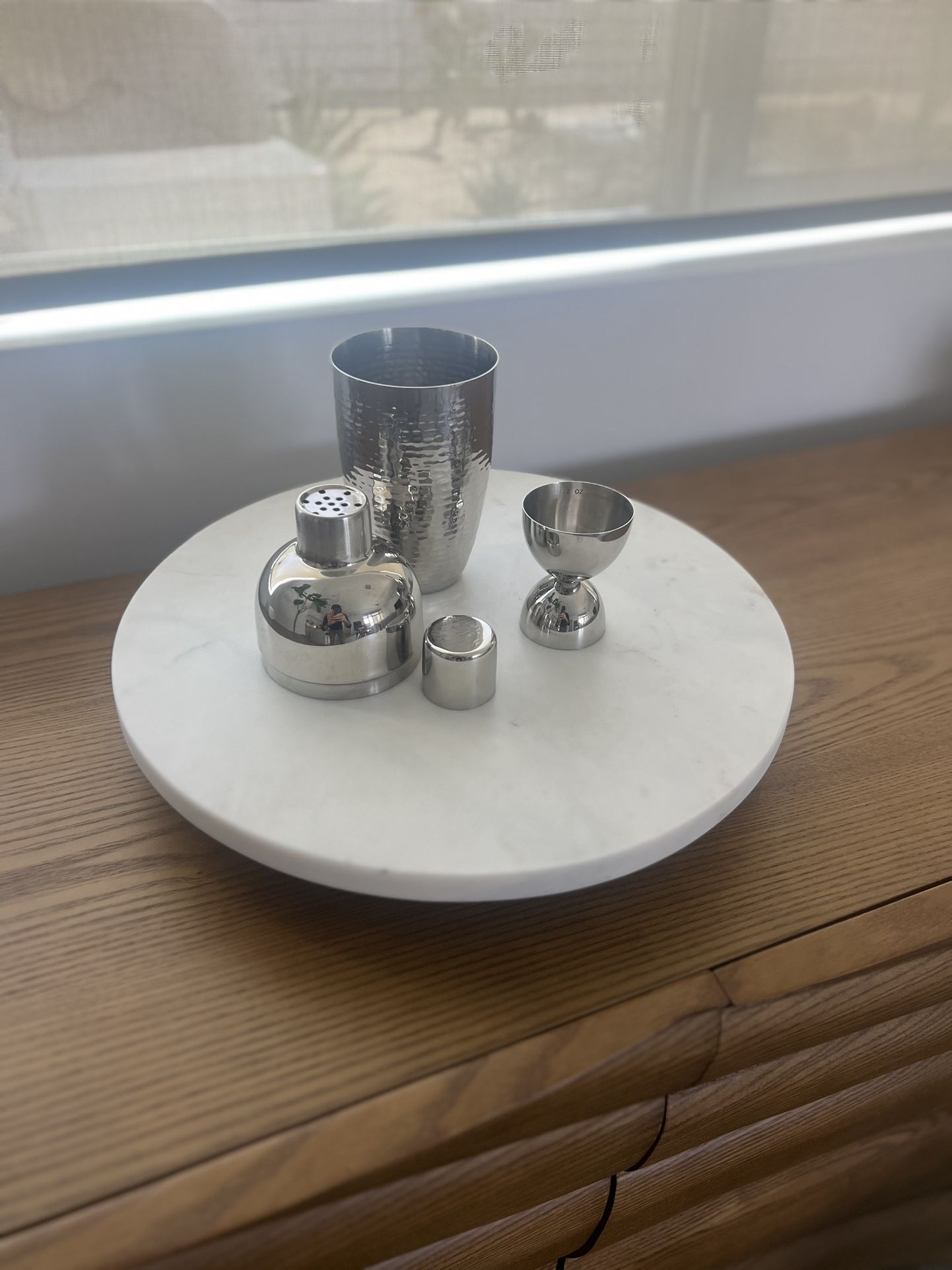 Crate & Barrel -Graham Metal Cocktail Shaker & Jigger