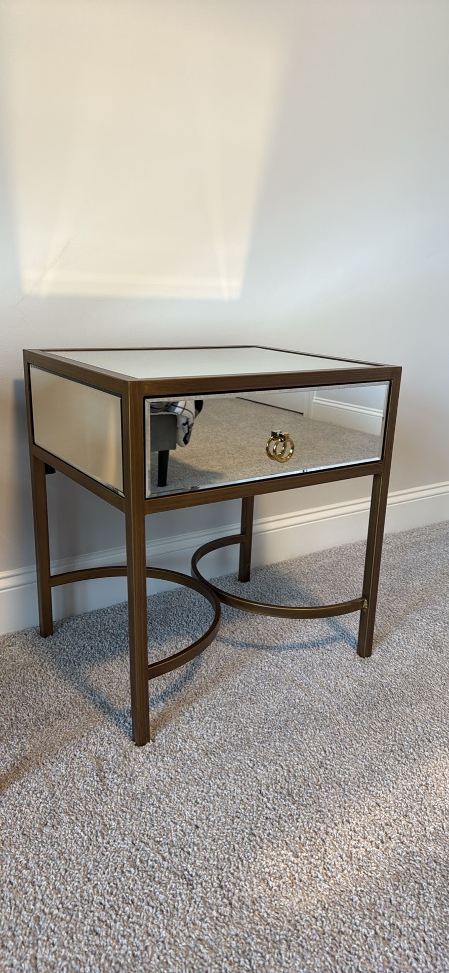 Set Of 2 MCM Mirrored Nightstands End Tables