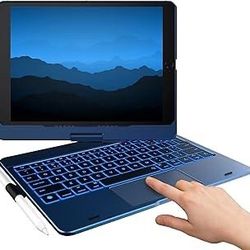 typecase Touch iPad 9th Generation Case with Keyboard (10.2", 2021), Multi-Touch Trackpad, 10 Color Backlight, 360° Rotatable, Thin & Light fo