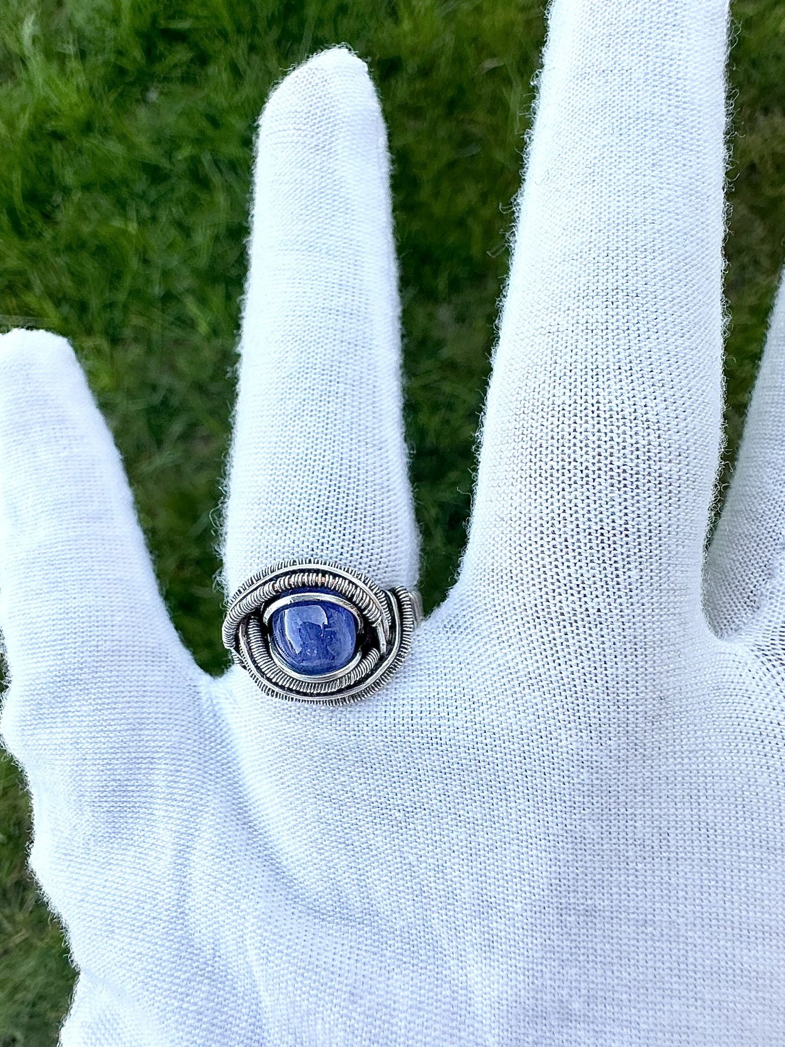 Sterling Silver Wire Wrap Tanzanite Ring