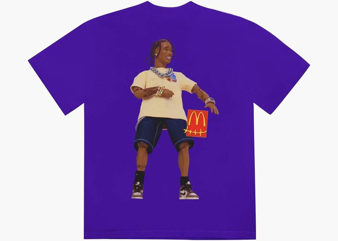  Travis Scott x McDonald's Action Figure Series II T-shirt Purple Size Large