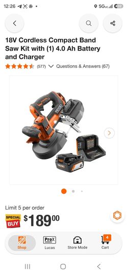 RIDGID 18V COMPACT BAND SAW KIT
