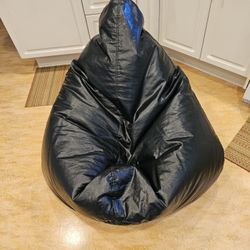 Black Bean Bag Chair and bag of extra beans