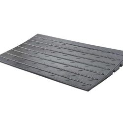2.5" High Rubber 3-Channel Threshold Ramp for Wheelchairs, Mobility Scooters, and Power Chairs, with Slip-Resistant Surface - DH-UP-8