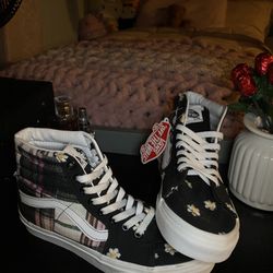 sk8 floral hi plaid patchwork VANS 
