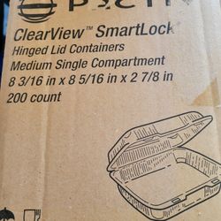 8"X 8" X 3" Clear Hinged Plastic Container 200 Pcs. $60 Each Box
