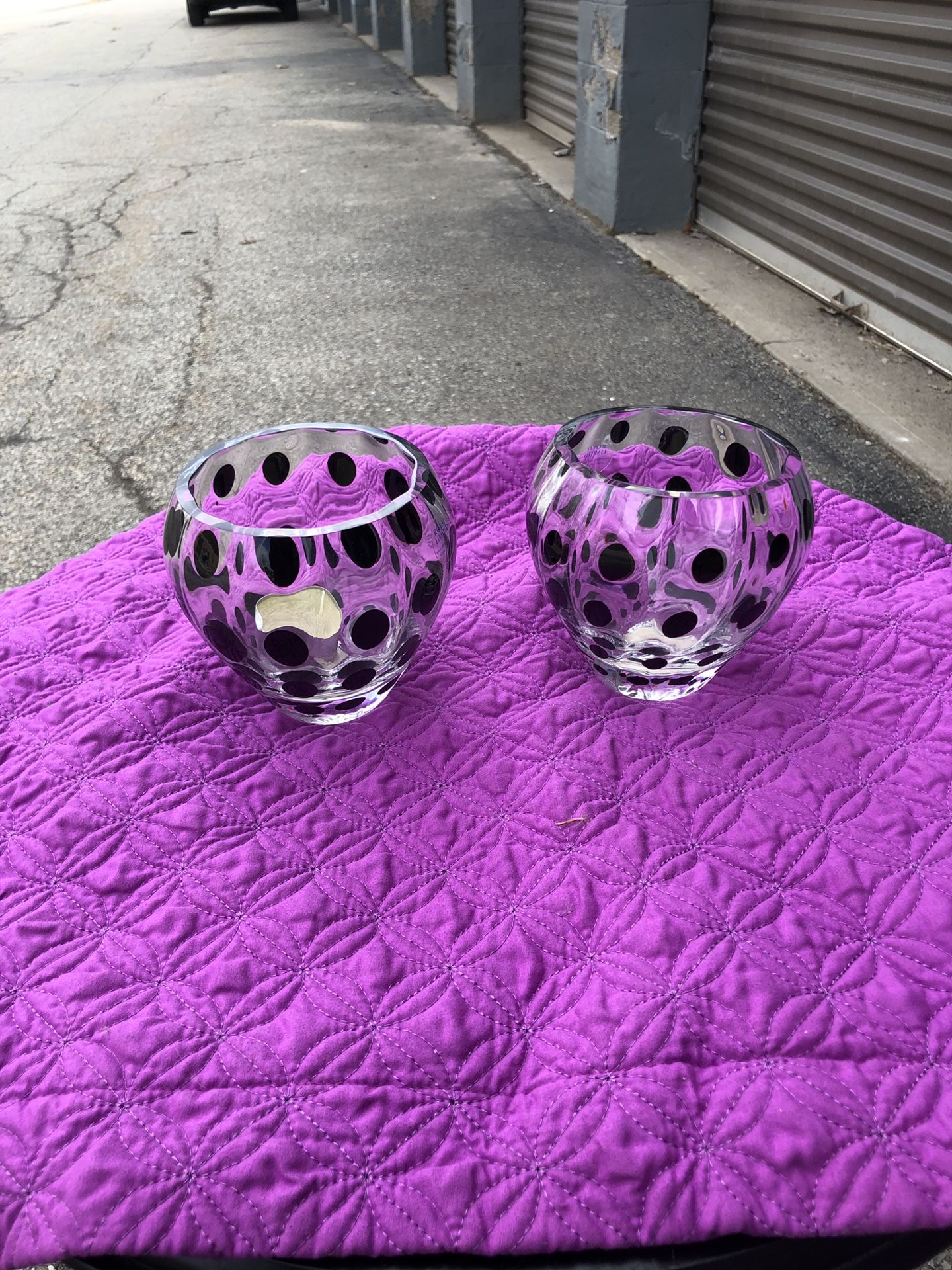 2 Glass Candle Holders