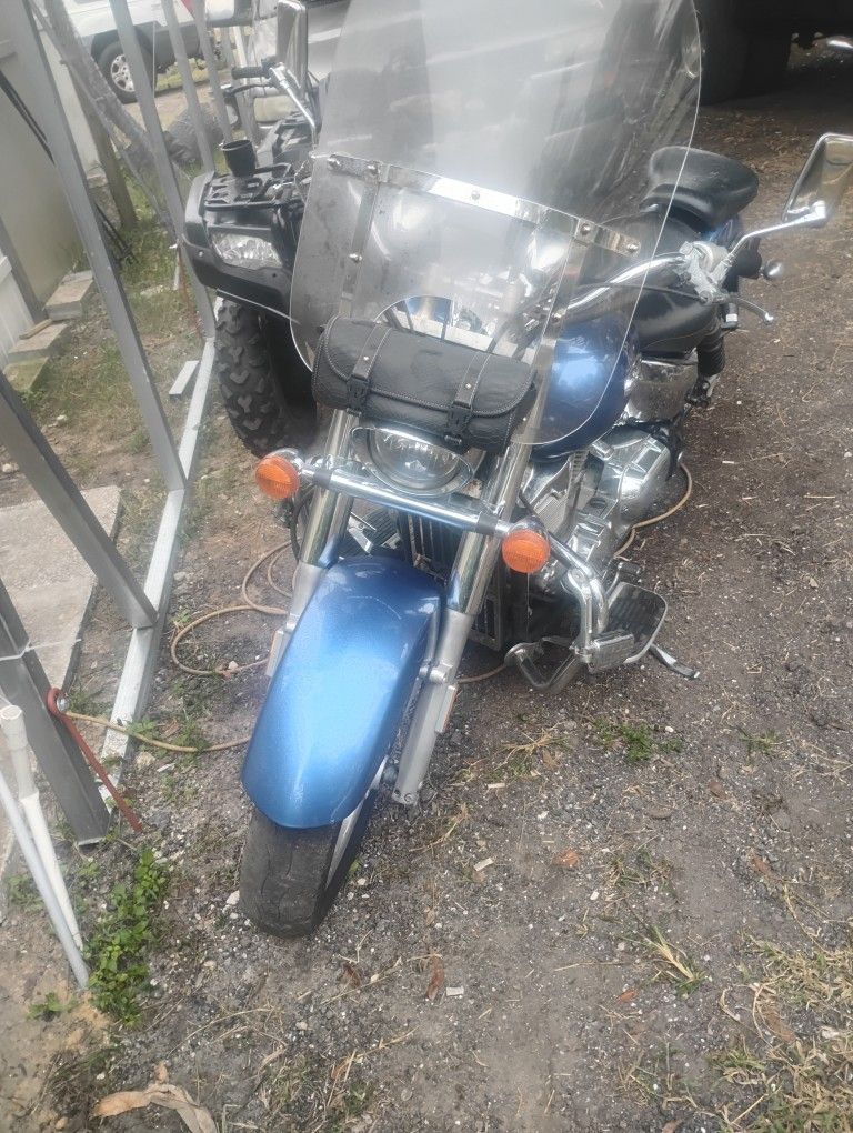 Blue Honda Motorcycle