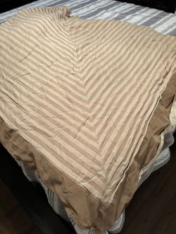 Duvet Queen striped With Suede Trim