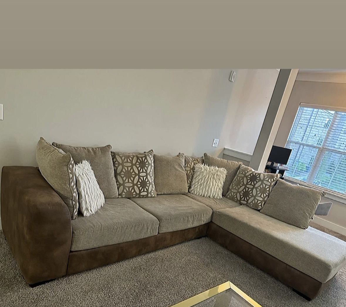 Tan Brown Soft sectional
