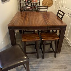 Expandable 36” High Table Chairs Stools 6