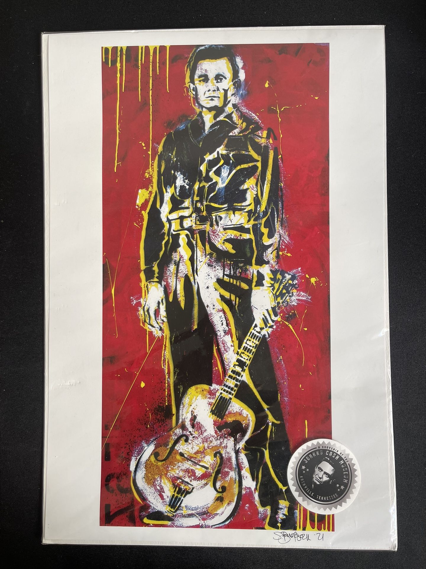 🔥JUST REDUCED🔥Johnny Cash🔥Print Signed By The Artist-PERFECT CHRISTMAS GIFT