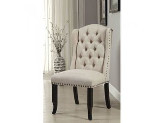 Sania I Beige & Antique Black Side Chair (Set of 2)