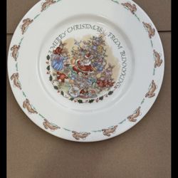 Vintage Royal Doulton Bunnykins Plate. Christmas Edition. With 1936 Stamp. RARE