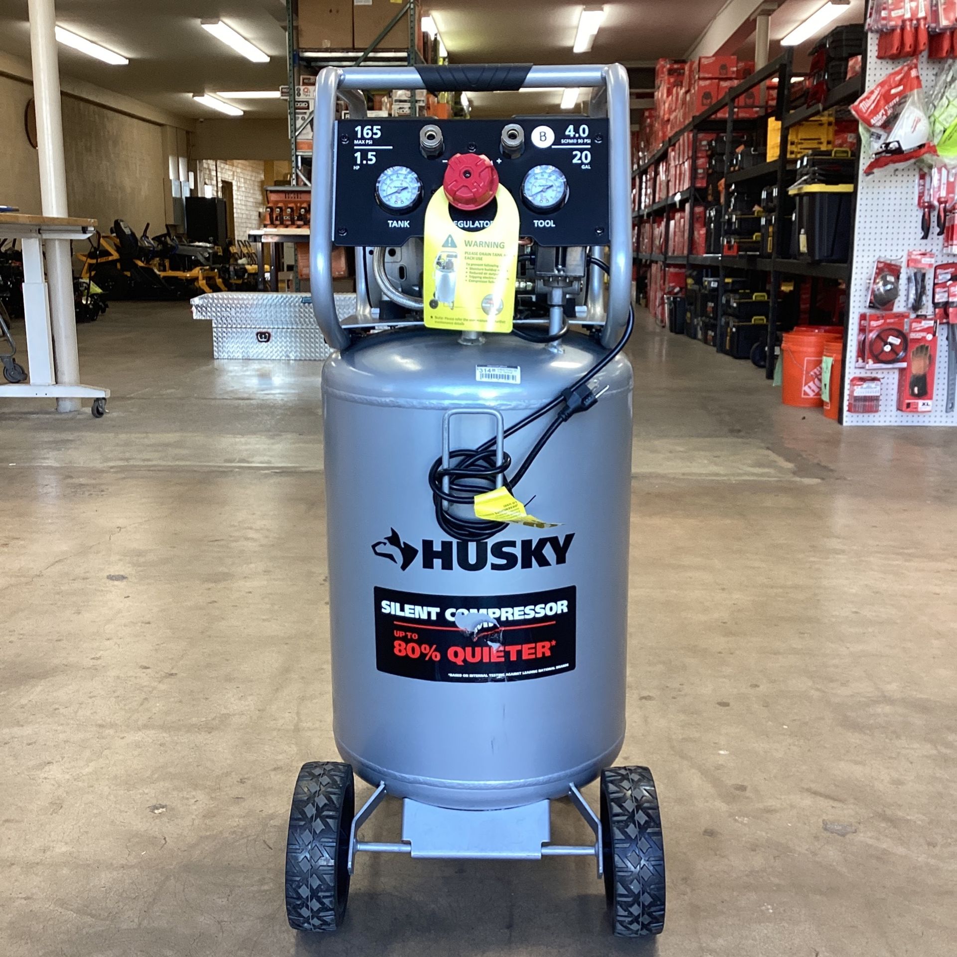 Husky 20 Gal. Vertical Electric-Powered Silent Air Compressor