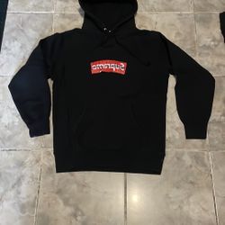 Supreme Comme Des Garcons CDG Box Logo Hooded Sweatshirt Black Size L Hoodie