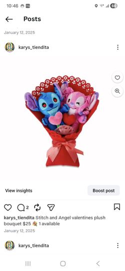 Stitch And Angel Plush Bouquet 
