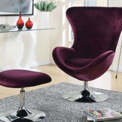 Eloise - Accent Chair w/ Ottoman - Purple