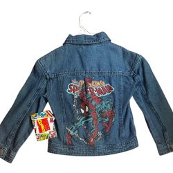 Marvel Spider-Man Boys Denim Lightweight Jacket NEW 