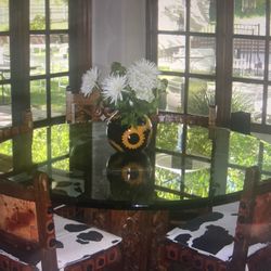 60 Inch Round Double Thick Beveled Glass Table Top