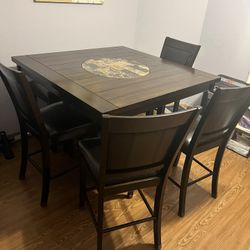 Dining Room Table With Bench And Table With A Lazy Susan