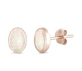 Rose Gold Plated & White Opal Earrings 💕