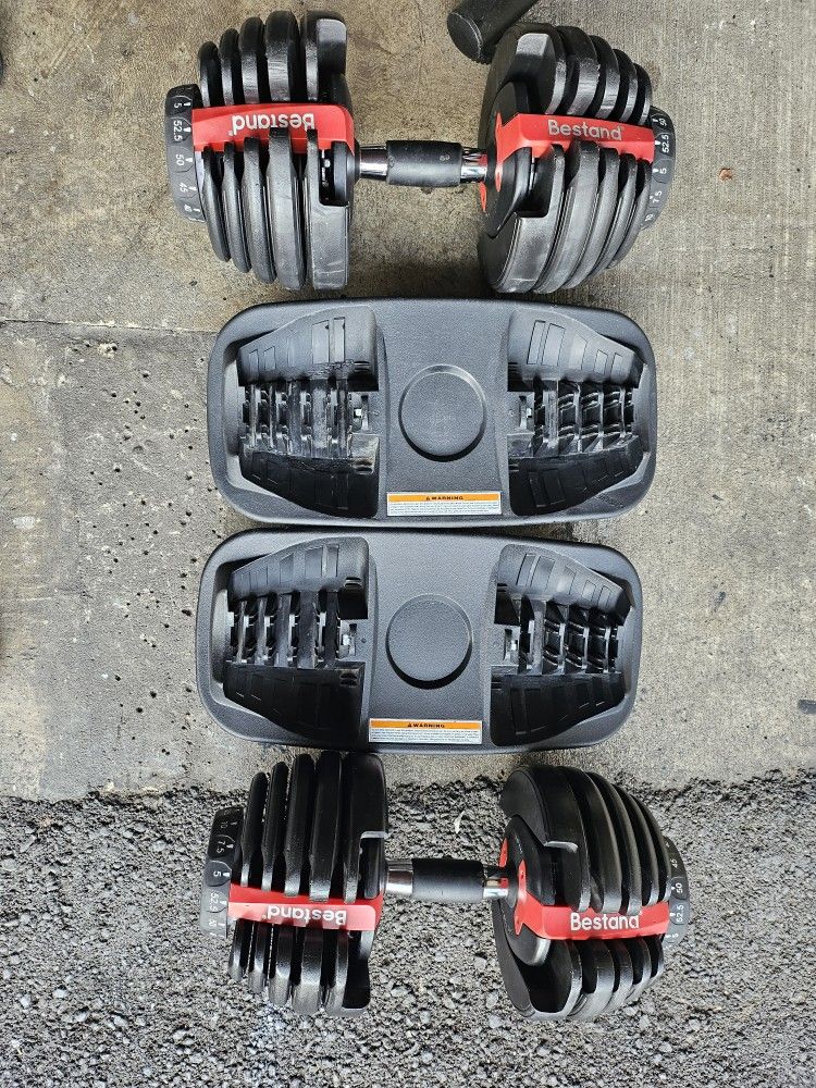 Pair Of Adjustable Dumbbells 52.5 Lbs