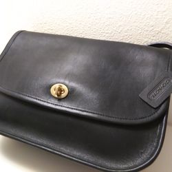 Leather black coach bag