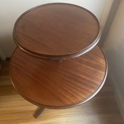 Antique Mahogany Two Tier Table - Feel free to ask questions
