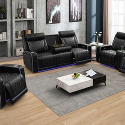 💥FREE DELIVERY💥Brand New POWER, LED, USB  3PC Reclining Sofa Loveseat Chair Set