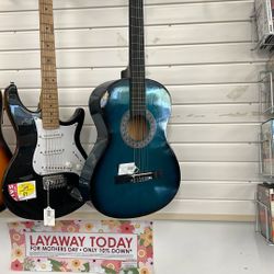 Blue Acoustic Guitar