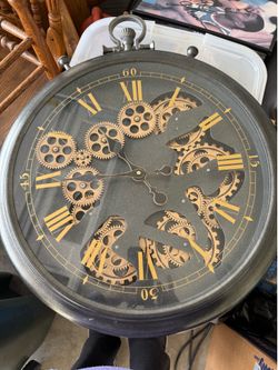 20 inch furnished bronze battery operated wall clock