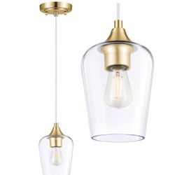 Hanging Light Gold Pendant Light Fixtures Clear Glass