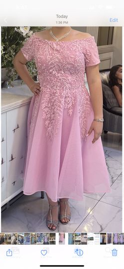 Beautiful Dress Pink Color Lebanese Designer Fawzyee Haddad  Size 10/12 