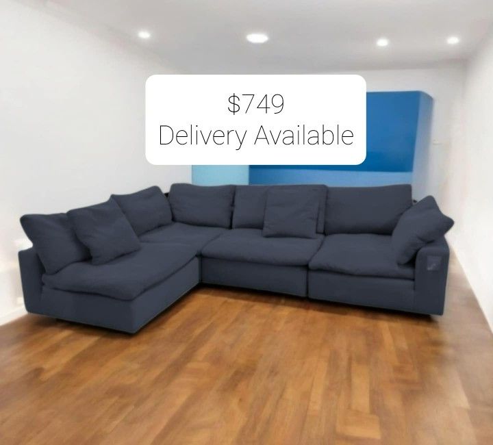 Navy Cloud Dupe Modular Sectional Couch Sofa Delivery Availabile 