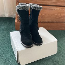 Beautiful New Boots, Faux Fur With Fur Trim,